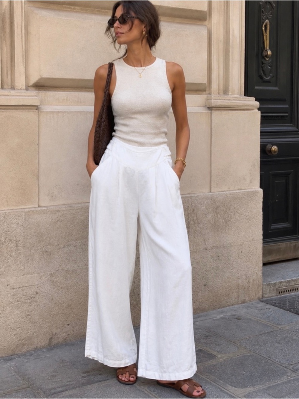 Soft Surroundings Linen Wide-Leg Pants Summer Natural Fiber